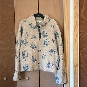 And Now This Women's Cream Sherpa Half Zip XL